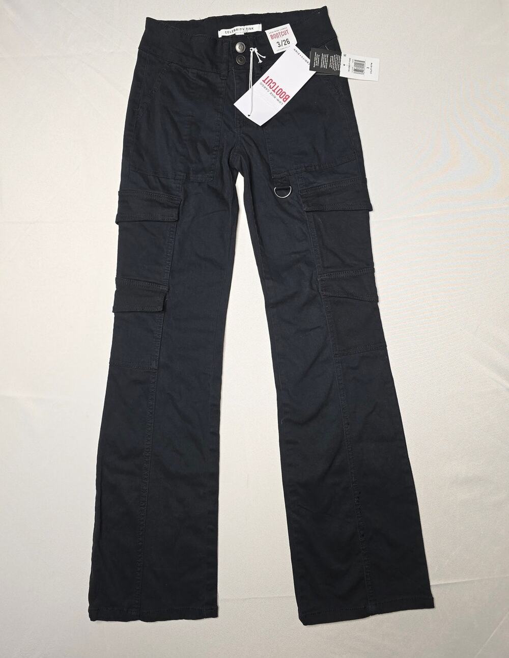 Celebrity Pink low-rise bootcut cargo pants in black Size 3